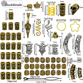 Fscwlmon runic beads set offers vintage Viking vibe for daily wear.