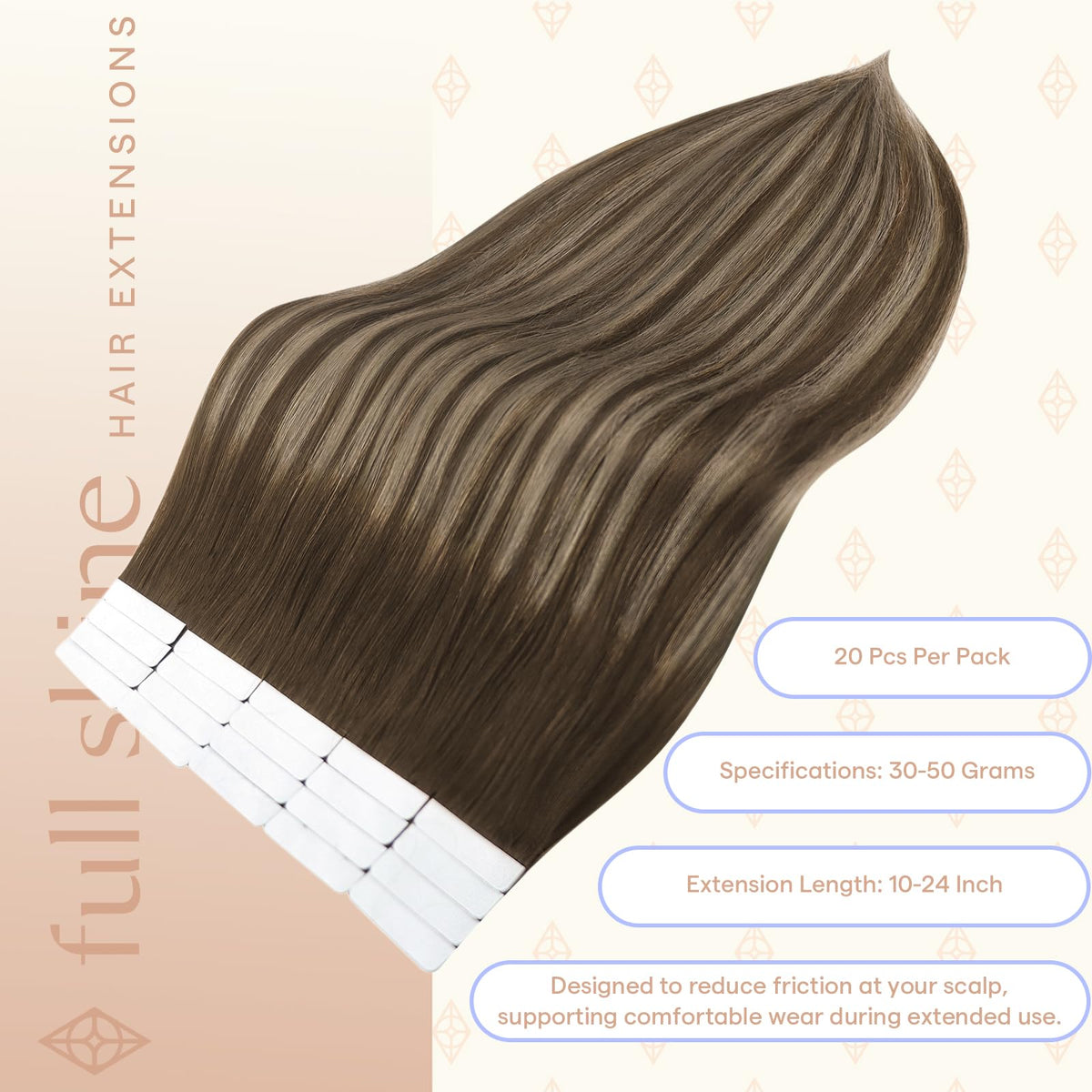 Fshine extensions close-up shows natural cuticle alignment for smooth texture