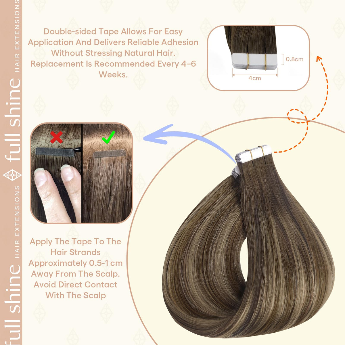 Fshine Full Shine slim, lightweight extensions sit flat for comfortable wear