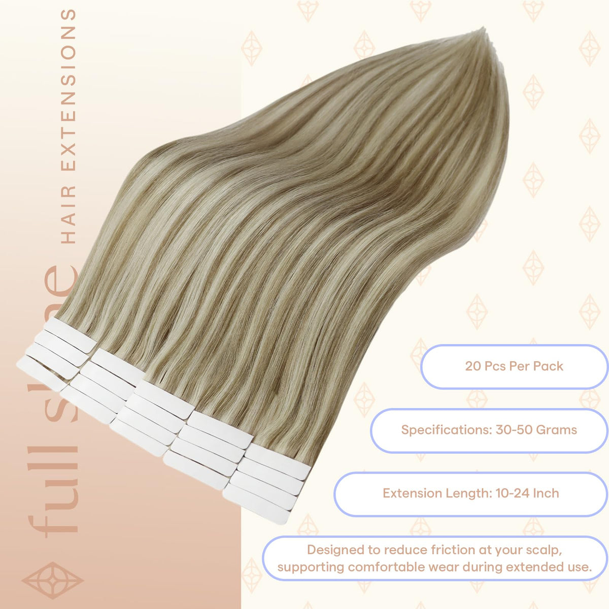 Fshine tape-in extensions with natural cuticle alignment reduce tangling.