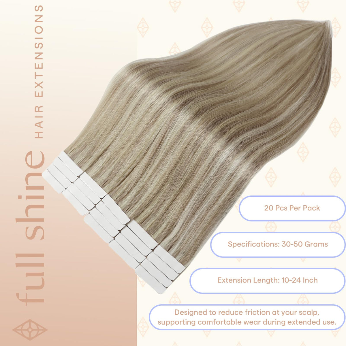 Fshine Remy human hair texture close-up for a soft, natural look.