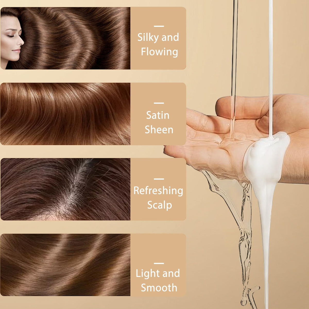FSLHCY Batana Oil hair shine closeup highlights natural luster.
