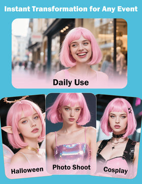 FSLLZCJY heat-resistant fibers allow low-heat styling without frizz.