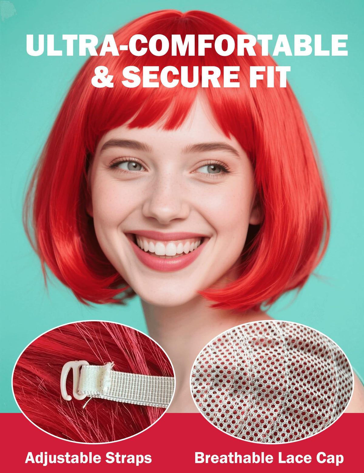 FSLLZCJY heat-resistant wig with heart sunglasses for all-day wear.