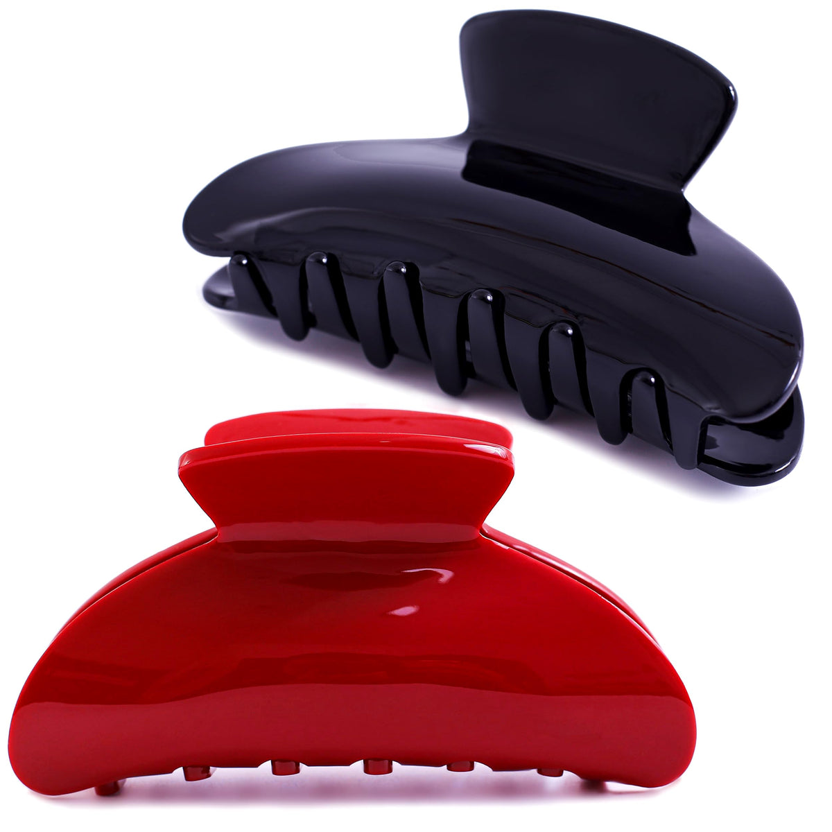 Fsmiling big claw hair clip in black offers secure hold for thick hair.
