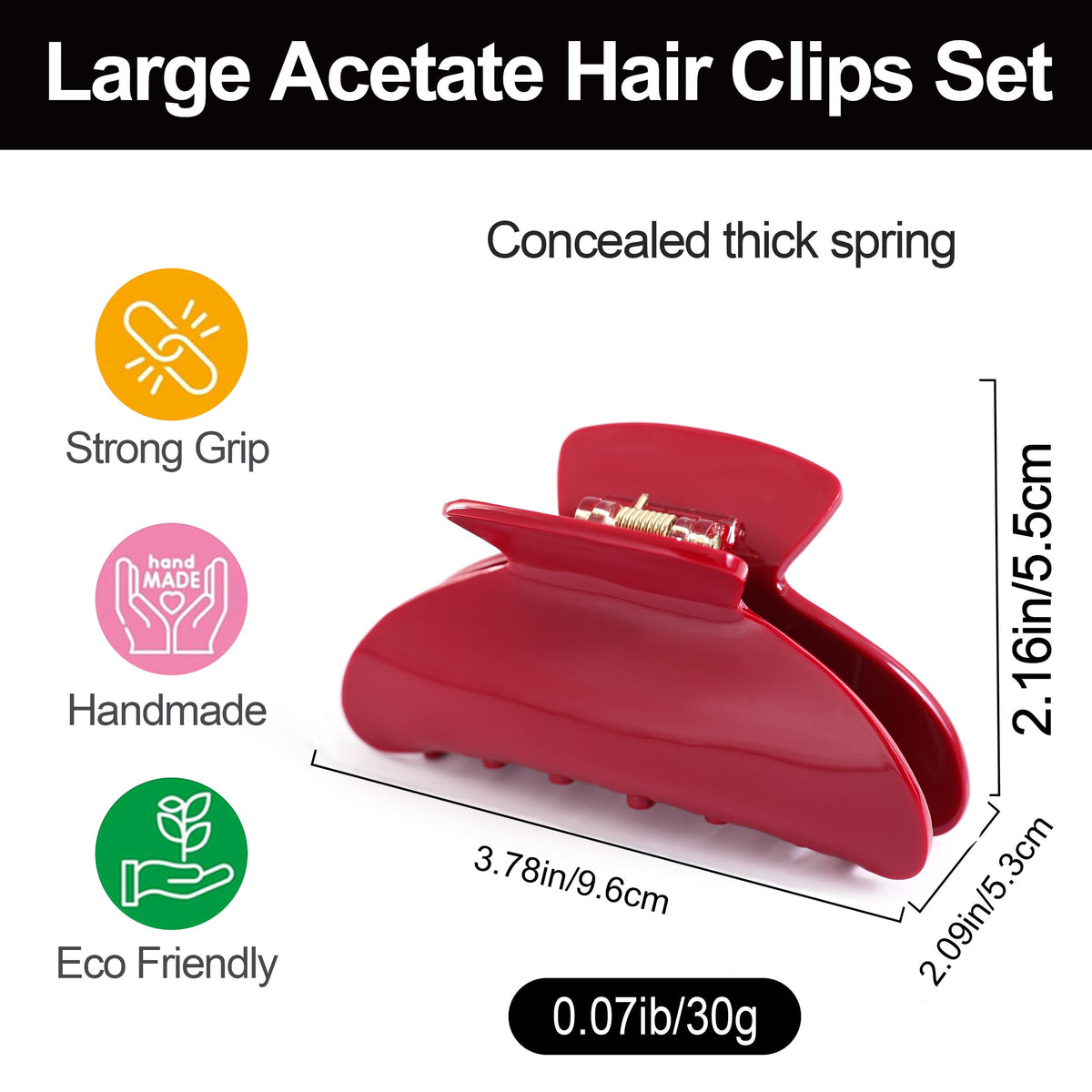 Fsmiling french-design large clip adds quick styling for any look.