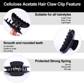 Fsmiling large jaw clip shown in use for versatile styles.