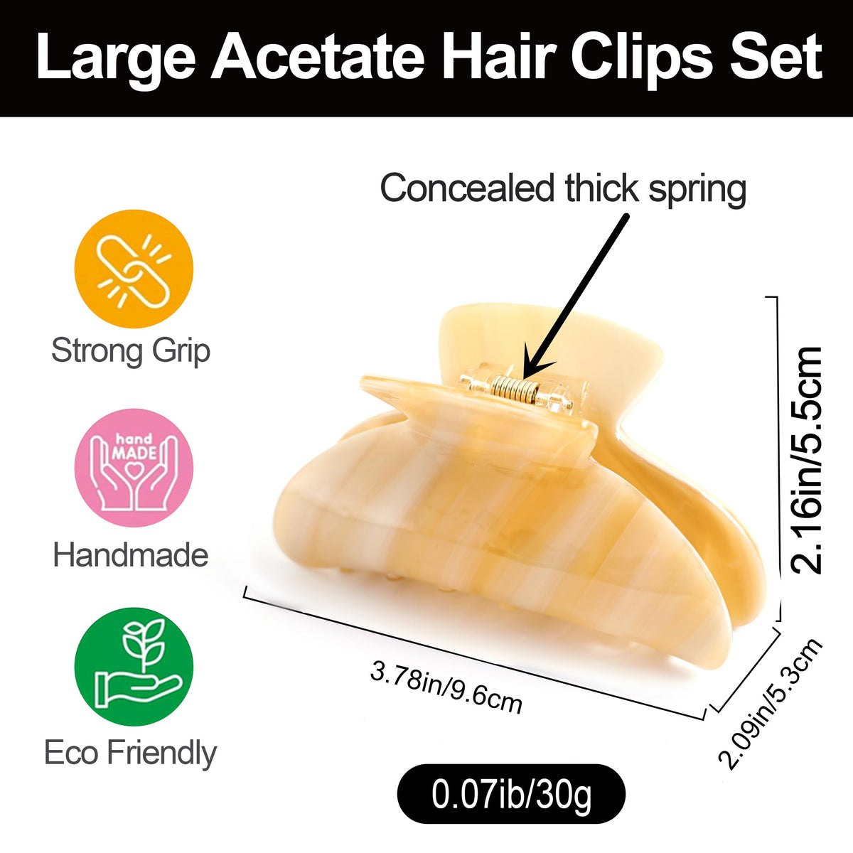 Fsmiling tortoise shell large clip with soft material holds hair comfortably.