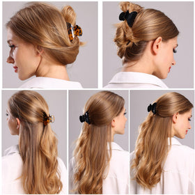 FSMiling 3-pack tortoise-shell clips presented together for coordinated looks.