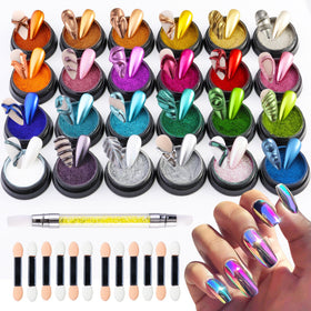 FSpronail chrome nail powder kit showing mirror finish on nails