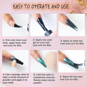 FSpronail long lasting chrome powder finish for gel nails