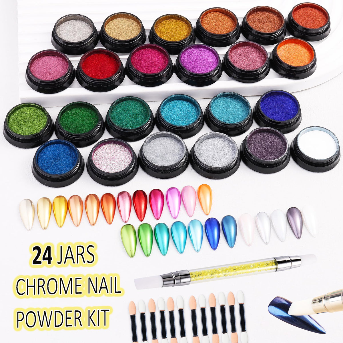 FSpronail silicone nail brush for precise chrome powder application
