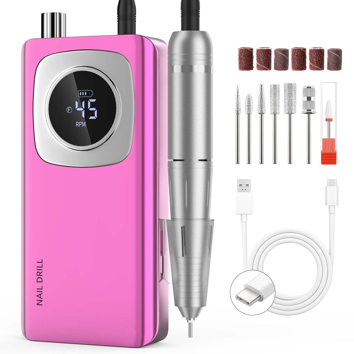 FTOYIN electric nail drill kit with ergonomic grip for efficient home manicures.