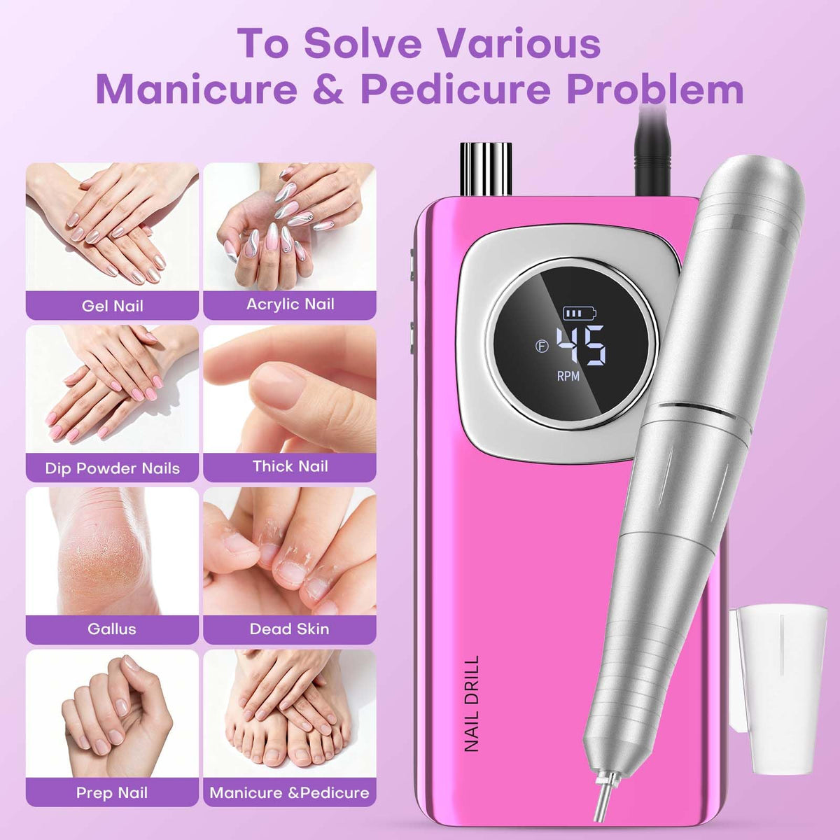 Low noise and minimal vibration for comfortable manicures.