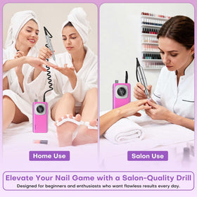Portable hook for easy carrying during on the go nail care.