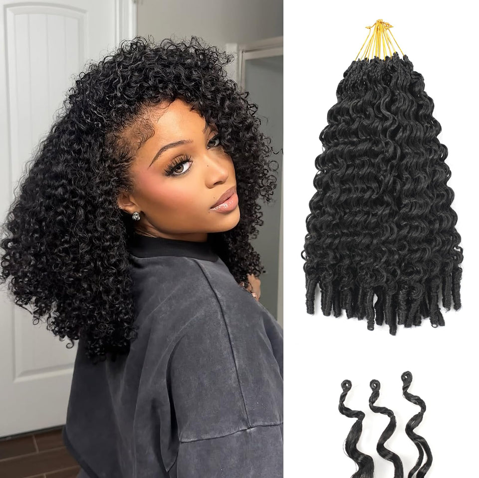 Fuchangzai Burmese Curly Crochet Hair 14in pack for quick, direct installation
