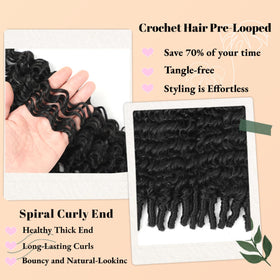 Knotless pre-separated crochet hair with spiral ends for natural bounce by Fuchangzai