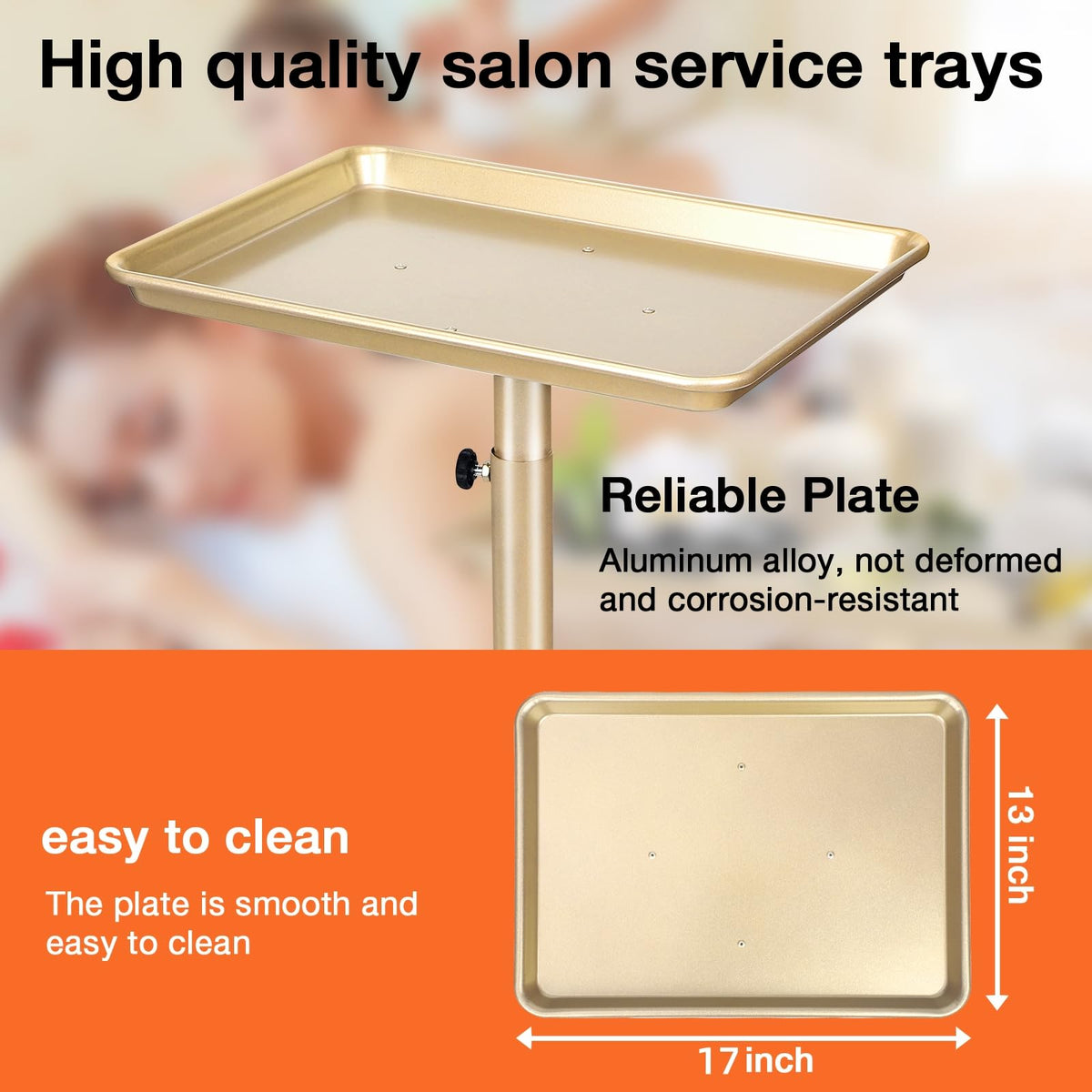 Fuehomue hair stylist tray on wheels supports busy studios with smooth transport