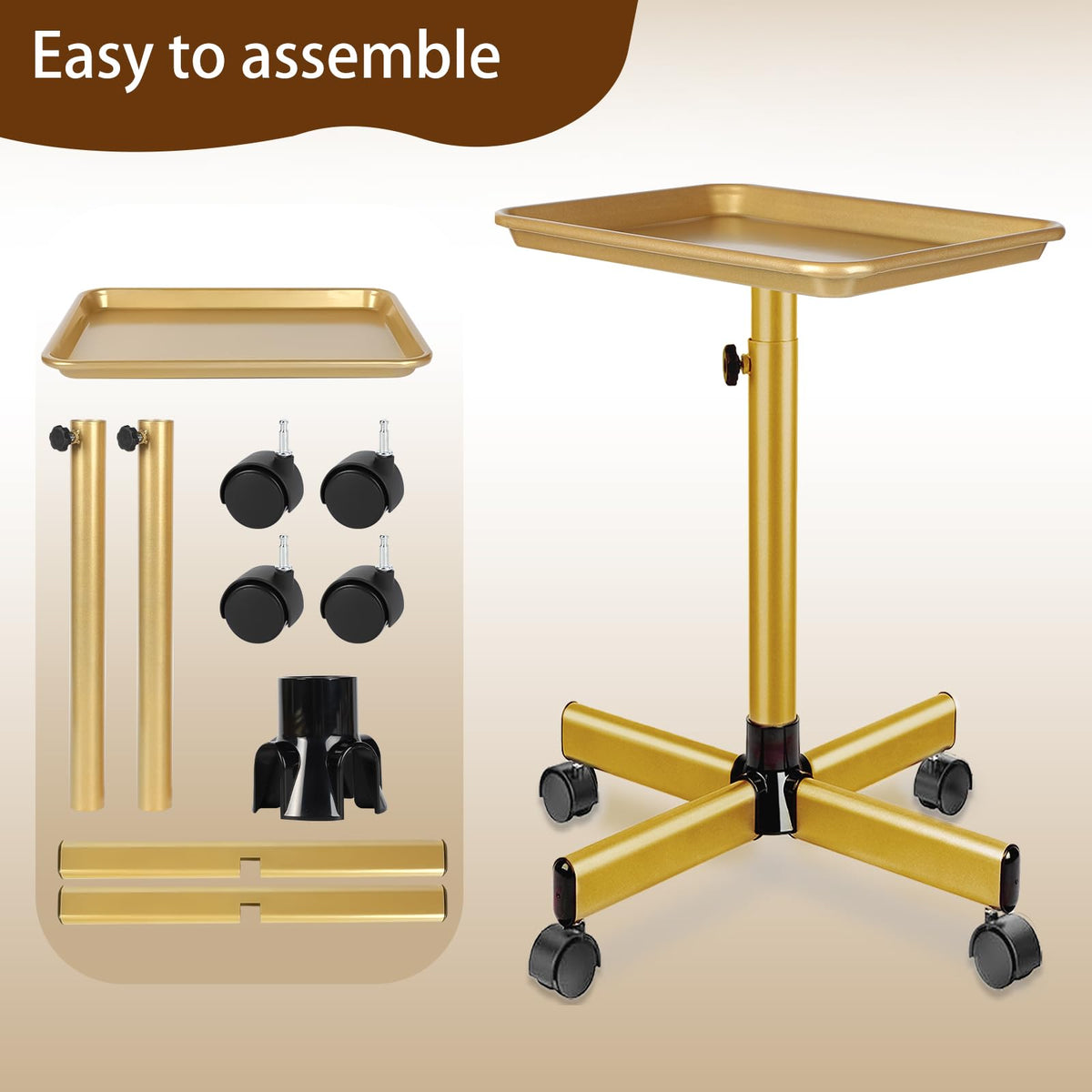 Fuehomue stable rolling tray supports tools and products