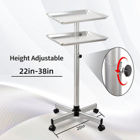 Fuehomue salon tray on wheels enables easy repositioning during client sessions