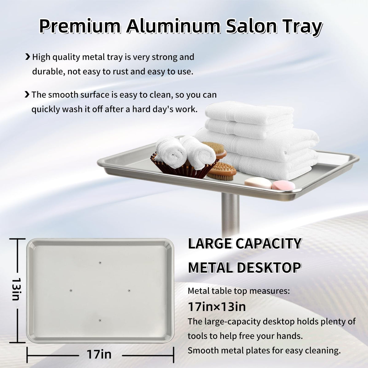 Fuehomue salon tray top casters provide quiet, smooth mobility between stations