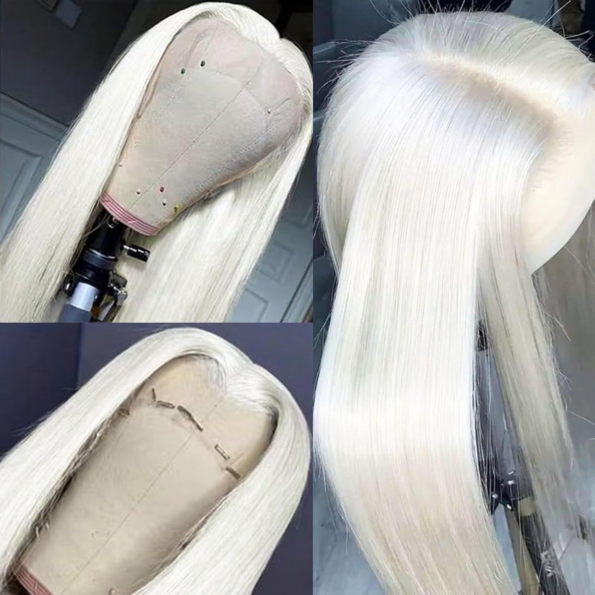 Fugady white wig with pre-plucked natural hairline for a realistic look.