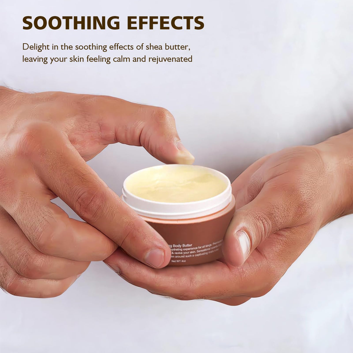 Fugit Crowned SKLN Body Butter being applied into hand for skin comfort.