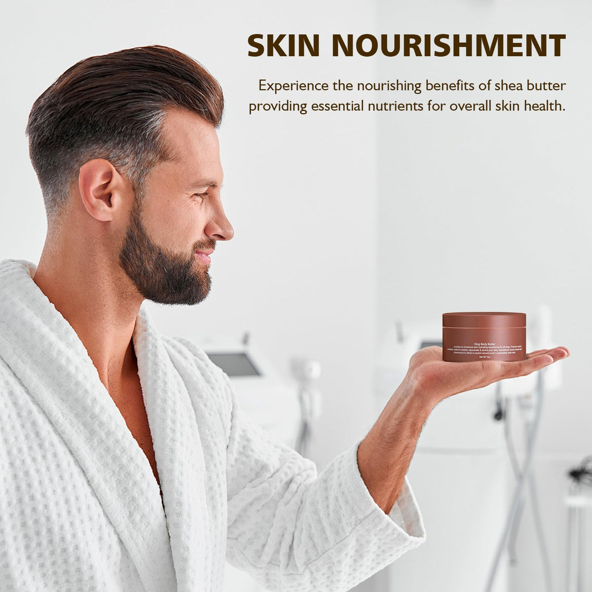 Fugit Crowned SKLN Body Butter texture closeup reveals creamy, rich hydration.