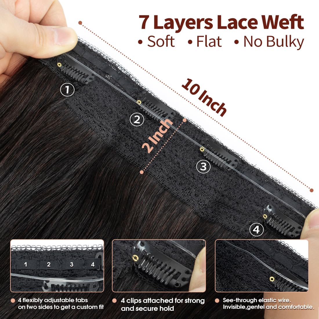 FUINAL Halo extensions with four clips secure fit and comfort