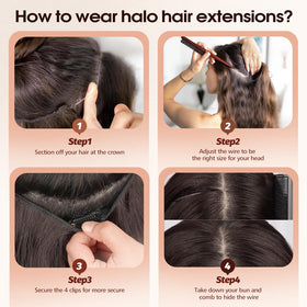 Heat-styling friendly Remy hair from FUINAL Halo Extensions