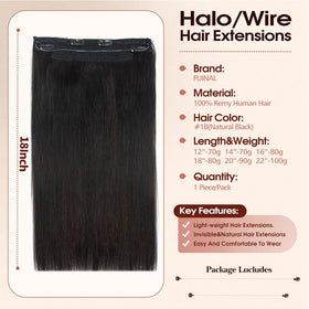 Invisible wire design with four clips for secure comfort with FUINAL Halo Extensions