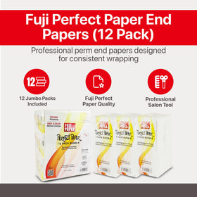 Fuji End Papers jumbo pack with pre-folded design saves salon setup time.