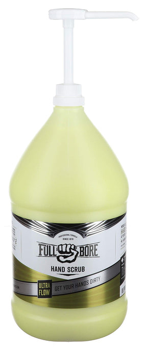 Full Bore Ultra Flow Hand Scrub texture—soft mineral scrubbers reach deep into fingerprints.