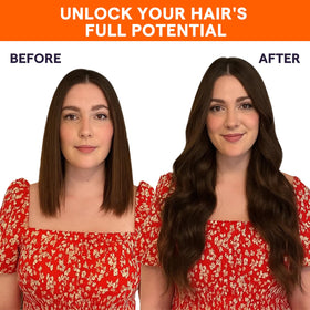 Full Shine 24-inch brown extensions styled for waves.