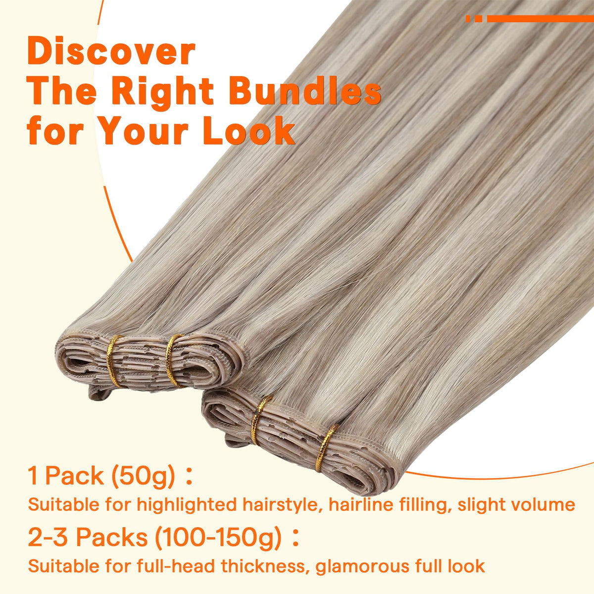 Full Shine butterfly weft 18in double-side design lies flat for a discreet look.