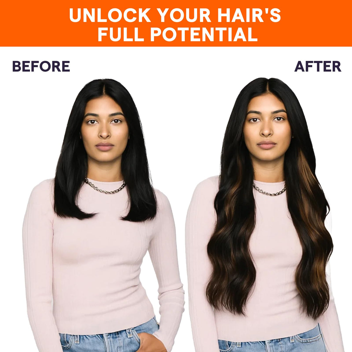 Full Shine color options from natural black to brown for personalized style.