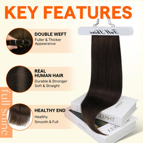 Full Shine double-weft for seamless blending and fuller volume.