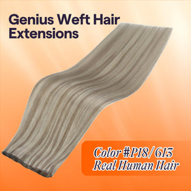 Full Shine Genius Weft 24 inch extension close-up adds noticeable length.