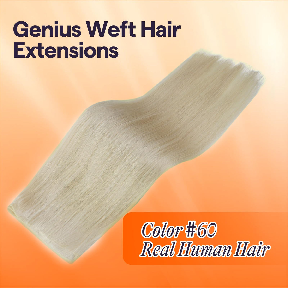 Close-up of blonde Remy hair for realistic color match with Full Shine Genius