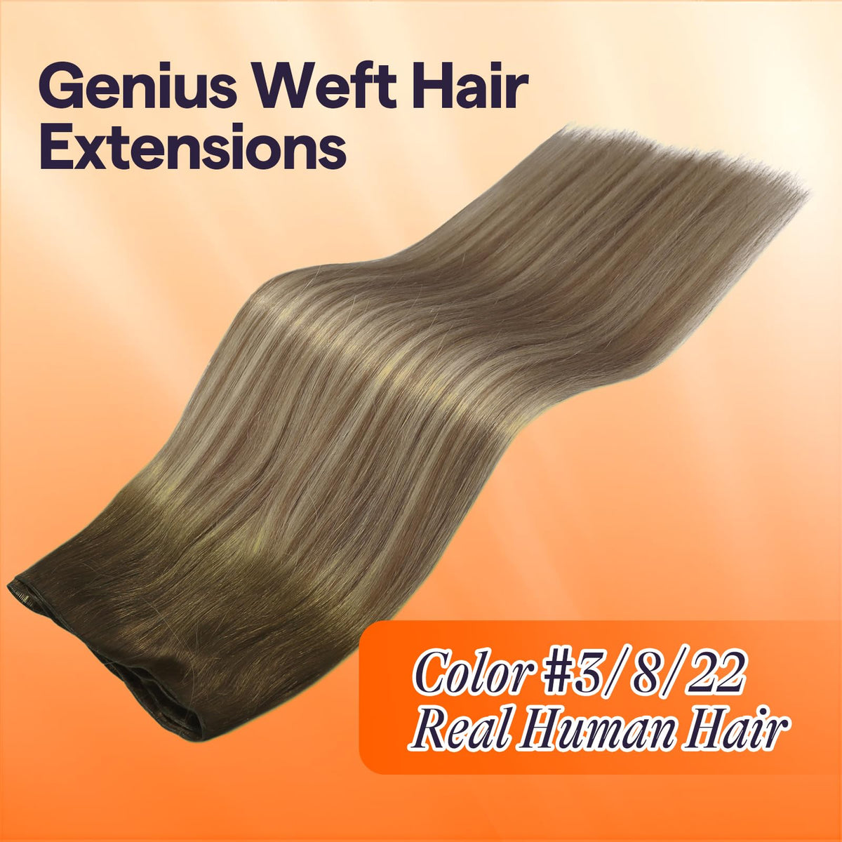 Full Shine Genius Weft pack labeled 50-60 g for full head coverage.