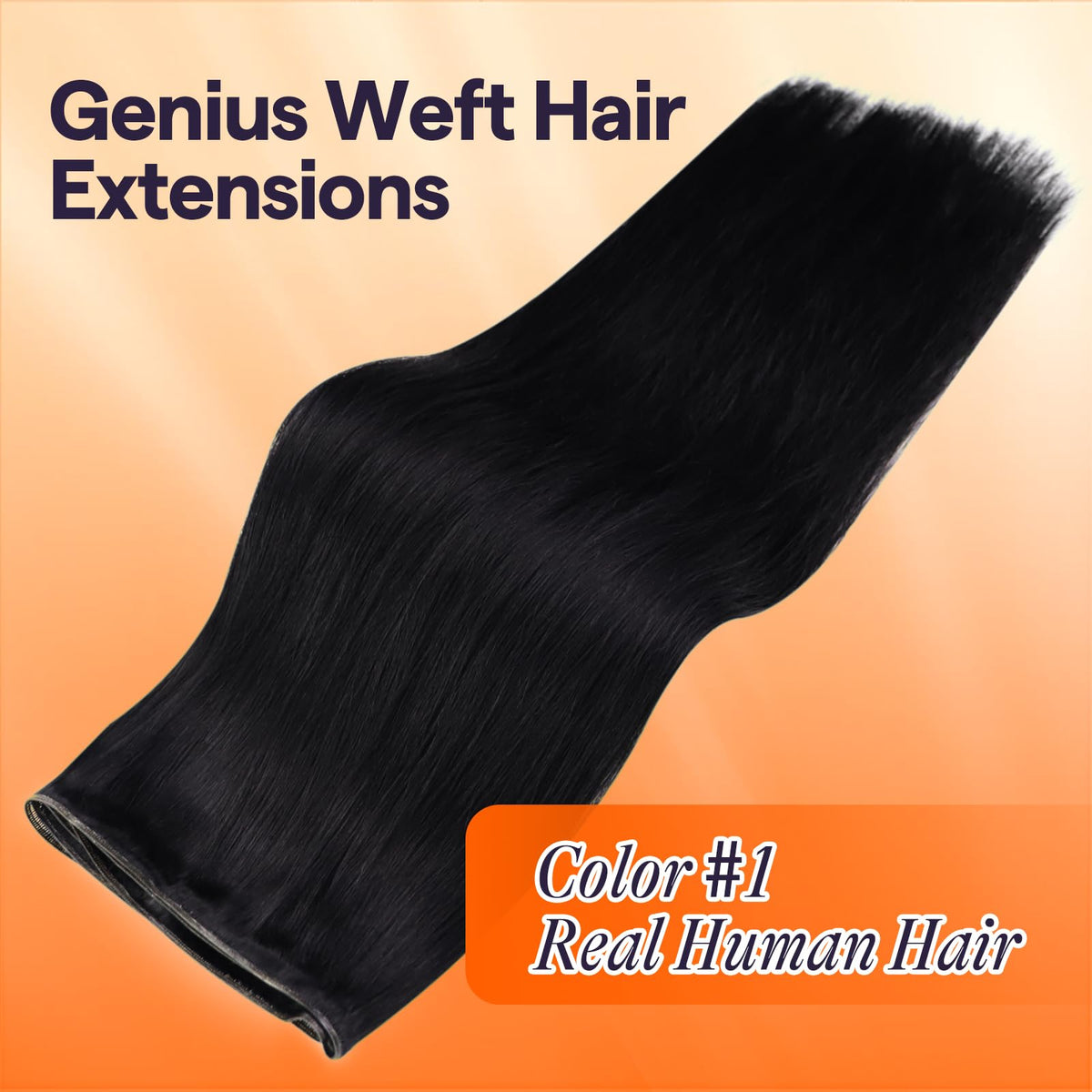 Full Shine Genius Weft Remy hair closeup shows smooth texture and healthy shine.