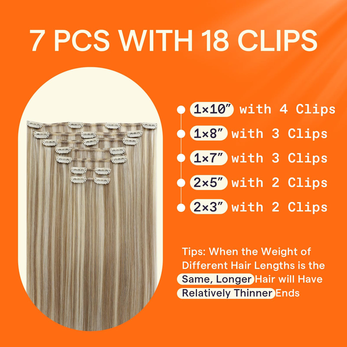 Full Shine Golden Blonde Highlights clips provide sunlit dimension at home