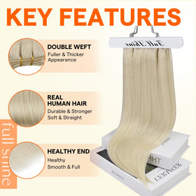 Full Shine Remy hair extensions feature natural look and silky texture.