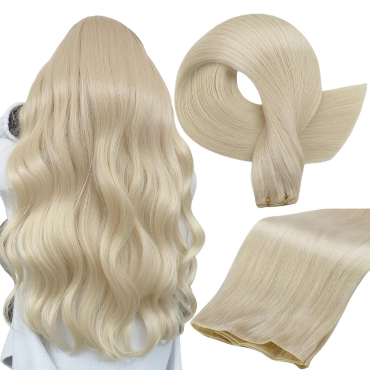 Full Shine hand tied weft 22 inches blonde for natural length and volume.