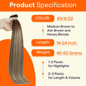 Full Shine lightweight strand-by-strand application for comfort