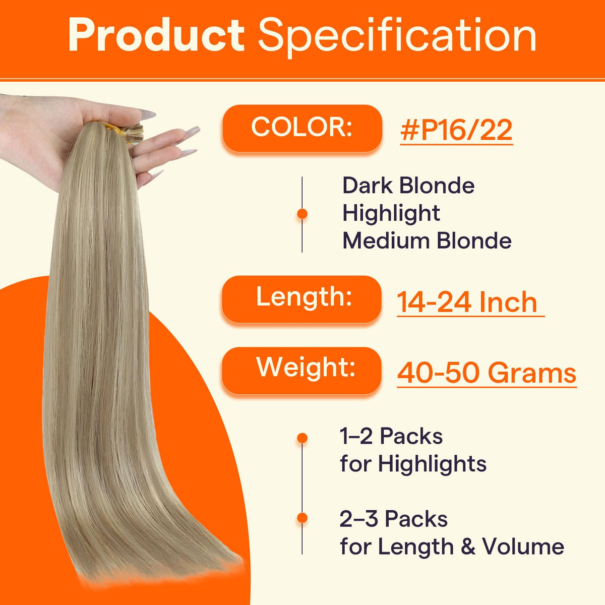 Full Shine lightweight strand-by-strand application for comfortable all-day wear.