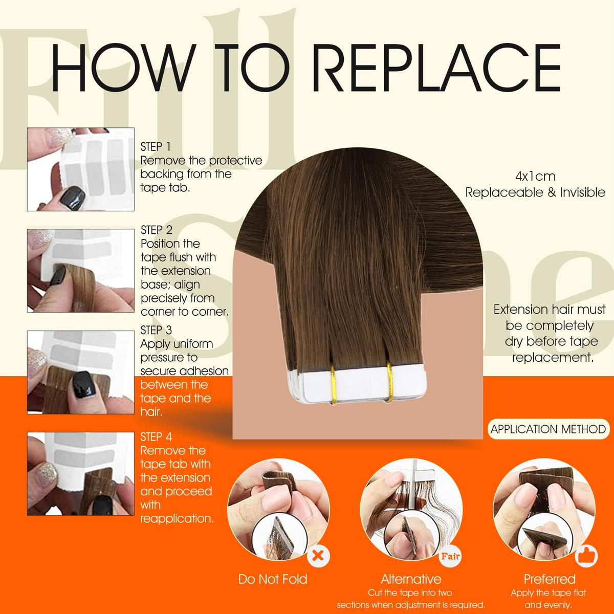 Full Shine pre-taped extension application for quick, professional results.