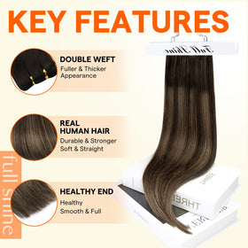 Full Shine Remy hair close-up showing soft texture and movement.