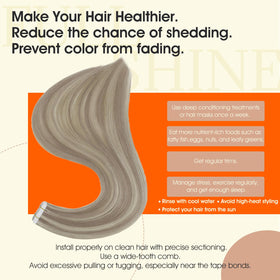 Full Shine Remy tape-ins offer easy and quick application for busy days.