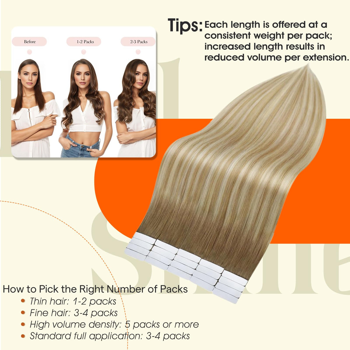 Full Shine Remy hair tape-in extensions with silky, tangle-free texture.